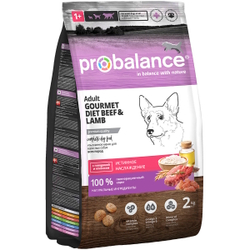 Сухой корм ProBalance Gourmet diet Adult для взрослых собак с говядиной и ягненком