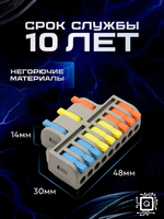 Клеммы для проводов, 3 на 9 контактов, 0.08-2.5(4.0)мм, 32А (1 шт.)