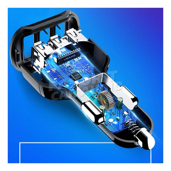 АЗУ 3USB Usams US-CC100 6000mA пластик QC3.0 чёрный