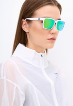 Спортивные очки HILX Rebel Shiny Solid White / Green Mirror Polarized Lens