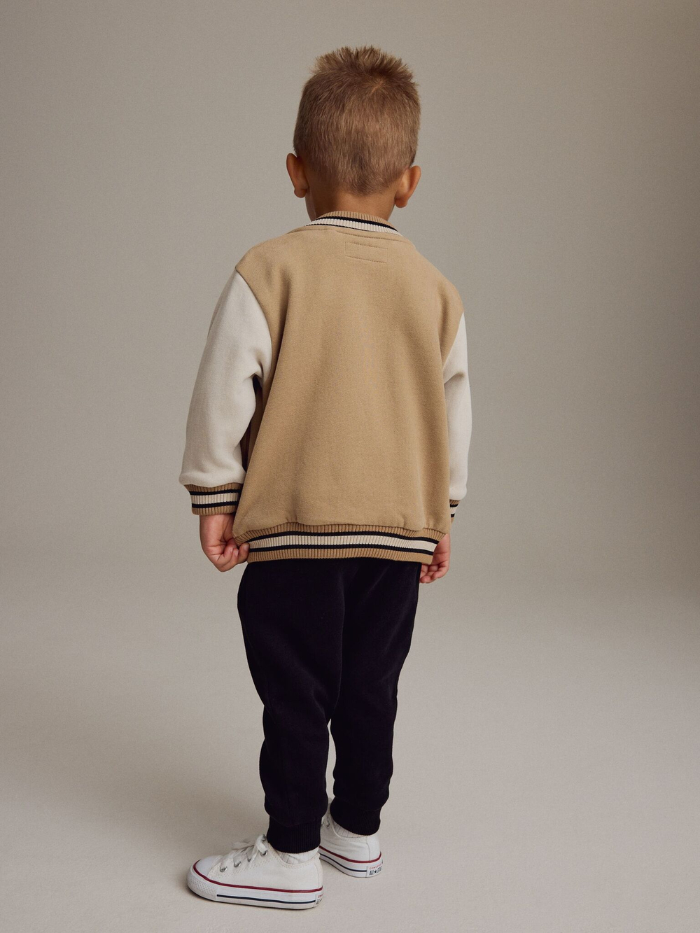 Бомбер и джоггеры в комплекте для мальчика Next B90-449, Бежевый, Черный