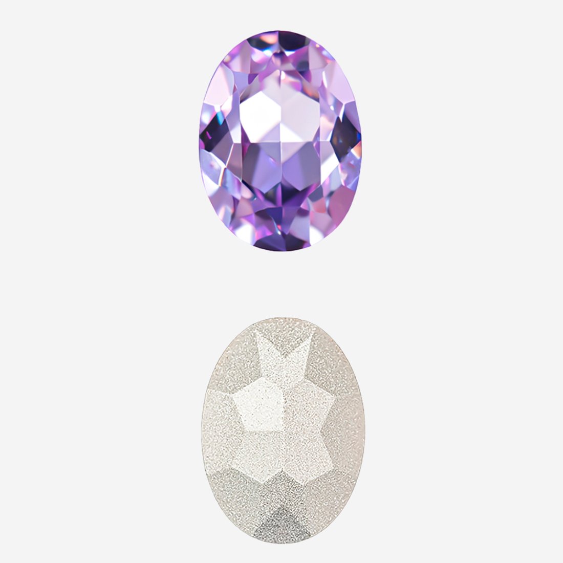 Кристалл Овал (Oval Fancy Stone), оттенок "Светло-аметистовый"/"Light Amethyst", 14*10мм