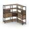 Shelf System Трехсекционный угловой стеллаж четырехярусный с ящиками SN.STMU-431 Дуб Табак/Металл Че