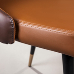 Стул Lucas, иск.кожа коричневый, золотистый декор на ножках