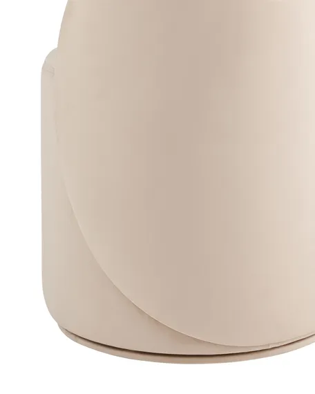 Крутящийся пуф со спинкой Loreen, молочный велюр