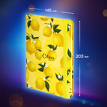 Блокнот с резинкой без линовки 96 л. А5 (145х203 мм) твердая обложка BRAUBERG "Lemons" (4 штуки в упаковке)