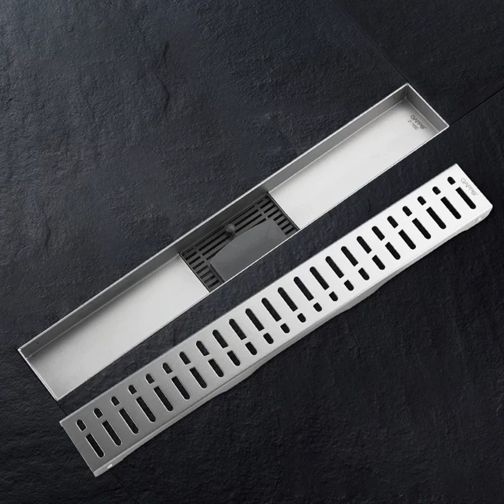 Трап канализационный углов, 40 мм, 800х70 мм, Gappo, нерж сталь, G88007-3