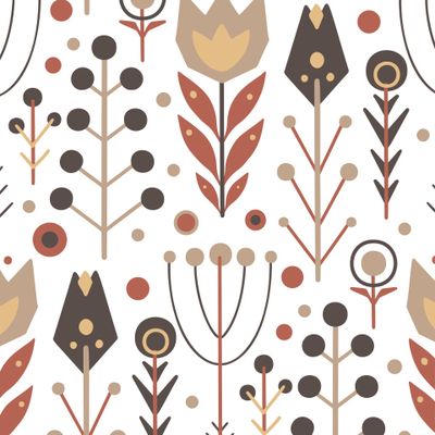 Геометрические цветы и травы