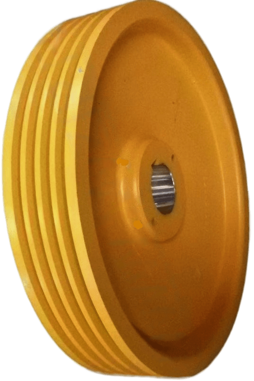 Канатоведущий шкив Ø 450 мм канавки 4x10 мм V 35° с подрезом 90° L.90 мм шаг 18 мм для лебедки LEO