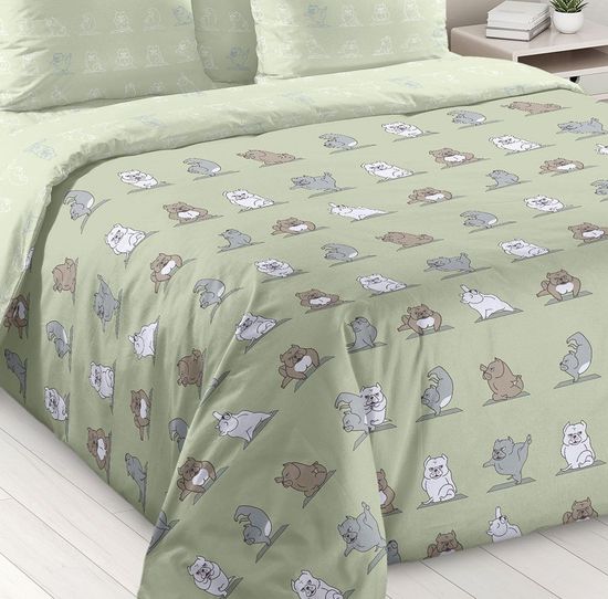 Полуторный комплект постельного белья Намасте поплин