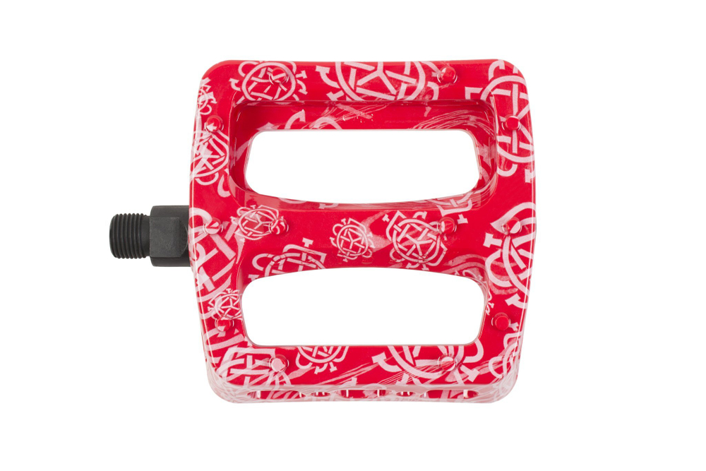 BMX Педали Odyssey Twisted Pro Monogram насыпные ((красный) арт: P-109-REDWHT)