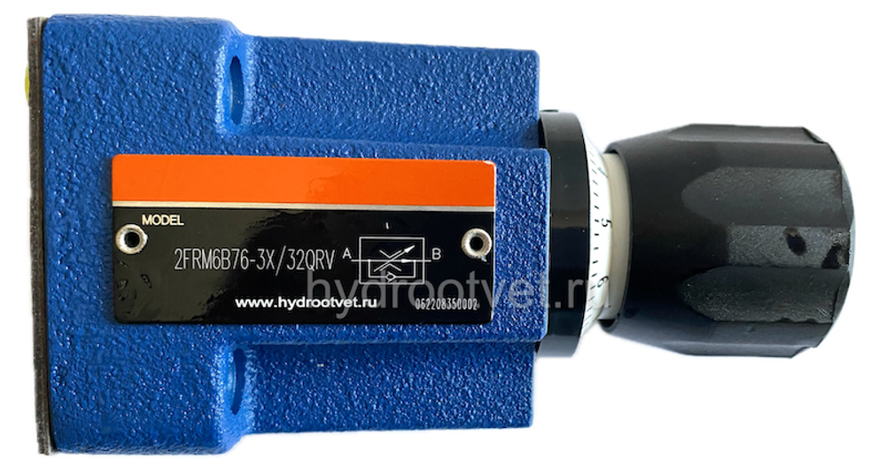 2FRM6B76-3X/25QMV - Регулятор расхода Ду 6 для монтажа на плиту, номинальный расход 25 л/мин, B = без доп. канала (стандарт), обратный клапан - M = нет