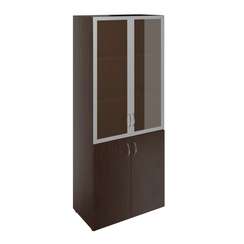 Шкаф широкий высокий с тонир. стеклом в алюм. раме (без топа) ФР-6.0+8.0+60.0*2+С504*2 800x448x1938