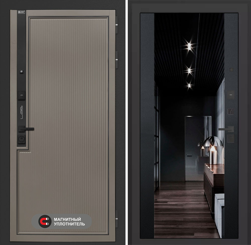 Входная дверь Лабиринт Лаб 1 Про - Зеркало максимум с тонировкой Черный кварц