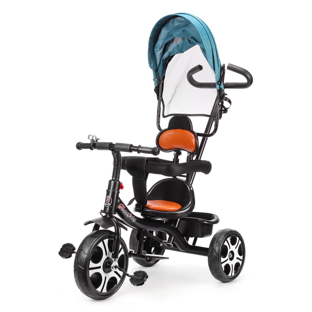 Велосипед 3-х колесный с ручкой и крышей 10*8 EVA, ассорт. (008)