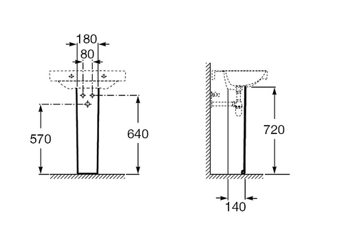 Пьедестал для раковины Roca DEBBA белый (7.3379.9.000.Y)