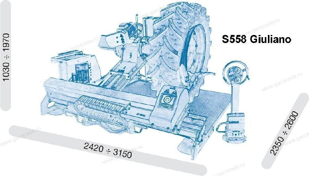 Шиномонтажный станок для колес грузовых автомобилей тракторов и спецтехники до 47 (58) дюймов S558 Giuliano