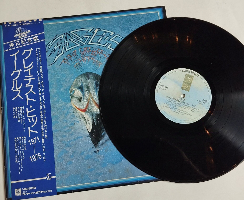 Винтажная виниловая пластинка LP Eagles Their Greatest Hits 1971 1975 (Japan 1976) (Obi) Tequila Sunrise