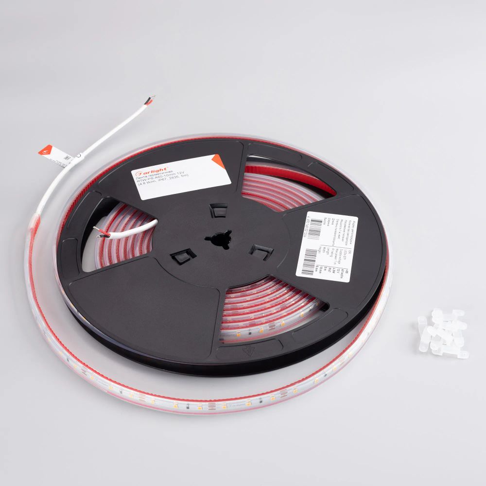 Светодиодная лента герметичная RTW-PS-A60-10mm 12V Warm3000 (4.8 W/m, IP67, 2835, 5m) (Arlight, 4.8 Вт/м, IP67) 021101(2)