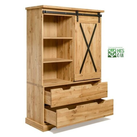 Шкаф с витриной Берген-V1 из массива дуба