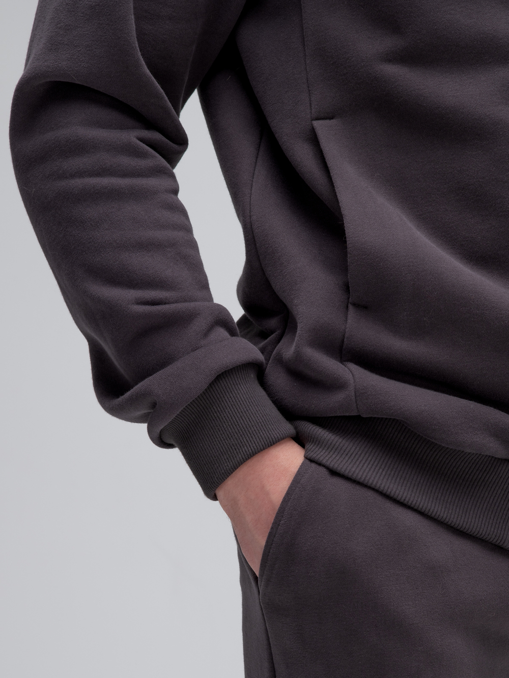 Костюм мужской спортивный на молнии (без начеса). Графит