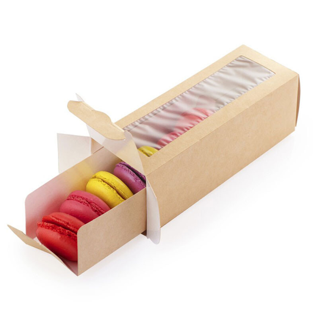 Коробка для 6 макарон 180*55*55  мм КРАФТ
