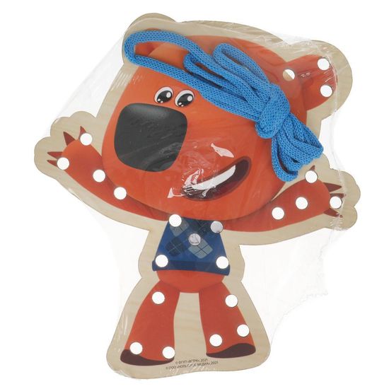 Игрушка деревянная Ми-ми-мишки шнуровка Кеша 18*17 см Буратино