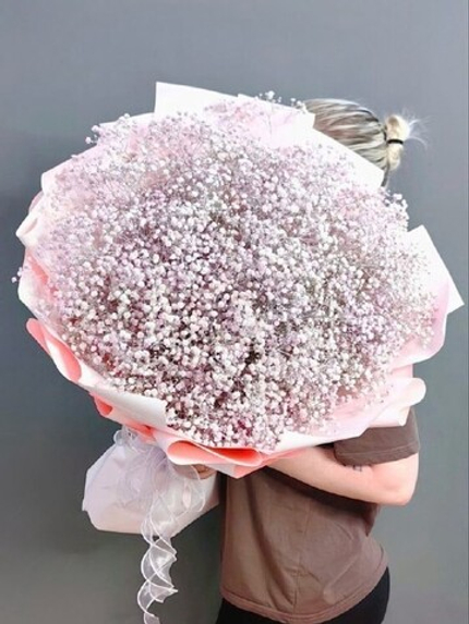 Букет из розовой гипсофилы