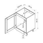 Модуль напольный под раковину Вестфалия, 60х51х84, из массива сосны, кухонный модуль, Dipriz