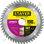 STAYER LAMINATE 190 x 30/20мм 56T, диск пильный по ламинату, аккуратный рез