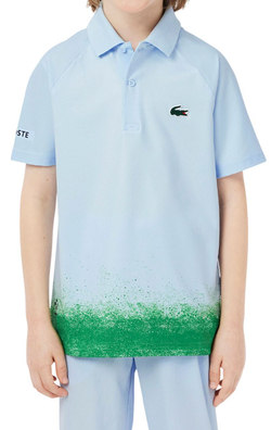 Футболка для мальчика теннисная Lacoste Kid's Lacoste x Daniil Medvedev Stretch Jersey - небесный