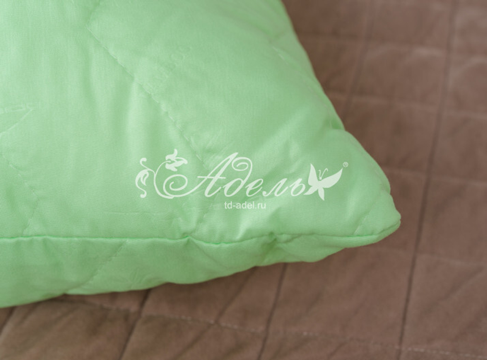 Подушка "Бамбук" микрофибра(зел) 38*58 (300г)лебпух+бамбук,стег,лента,сумка(Н) pod00704