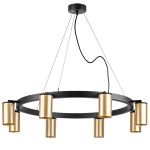 LR018408 Люстра RULLO 8х50W GU10 ЧЕРНЫЙ/ЗОЛОТО (571018+214440-8)