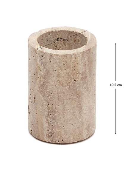 Macre Подставка для зубных щеток из бежевого травертина