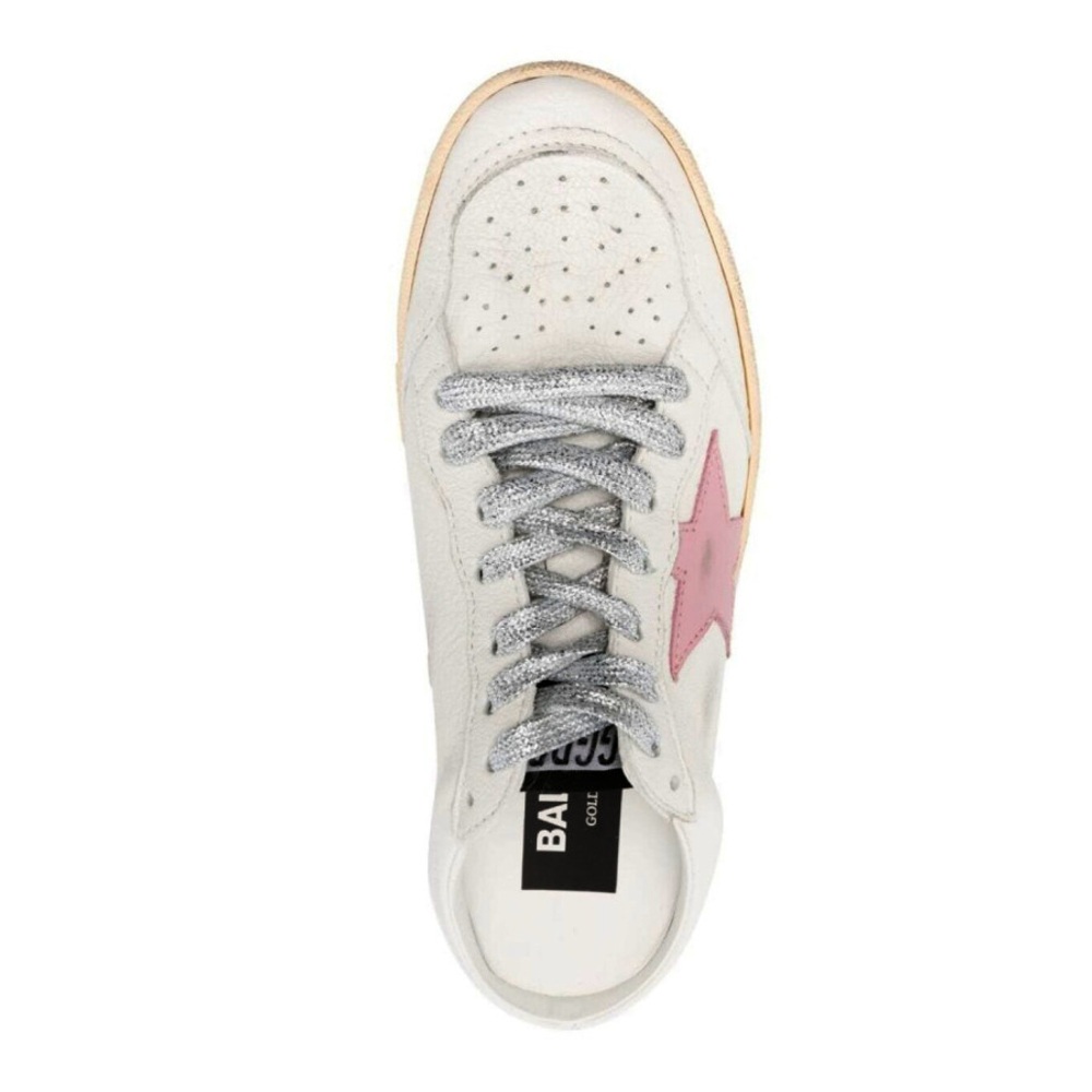 Женские Golden Goose Ball Star Sabot in White Nappa with Old Rose Leather Star