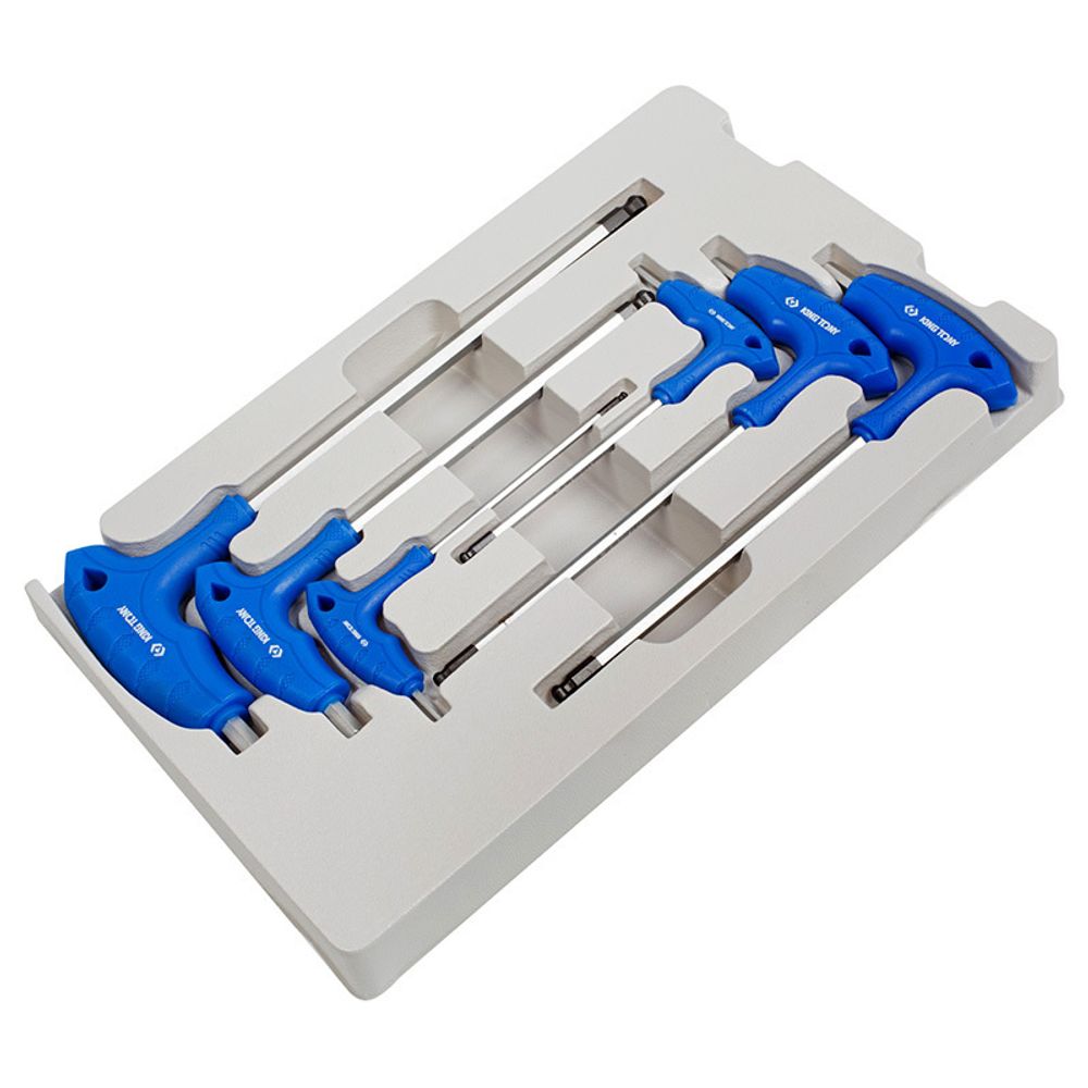 KING TONY (22106MR) Набор Г-образных шестигранников 3-8 мм, с шаровым окончанием, 6 предметов