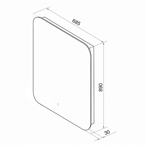 Зеркало Loranto Дина 68,5х89 с подсветкой, сенсорный выключатель с функцией диммера (CS00098008)