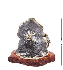 Народные промыслы AM-4021 Фигурка «Птица Сова Мерзляка» (латунь, янтарь)