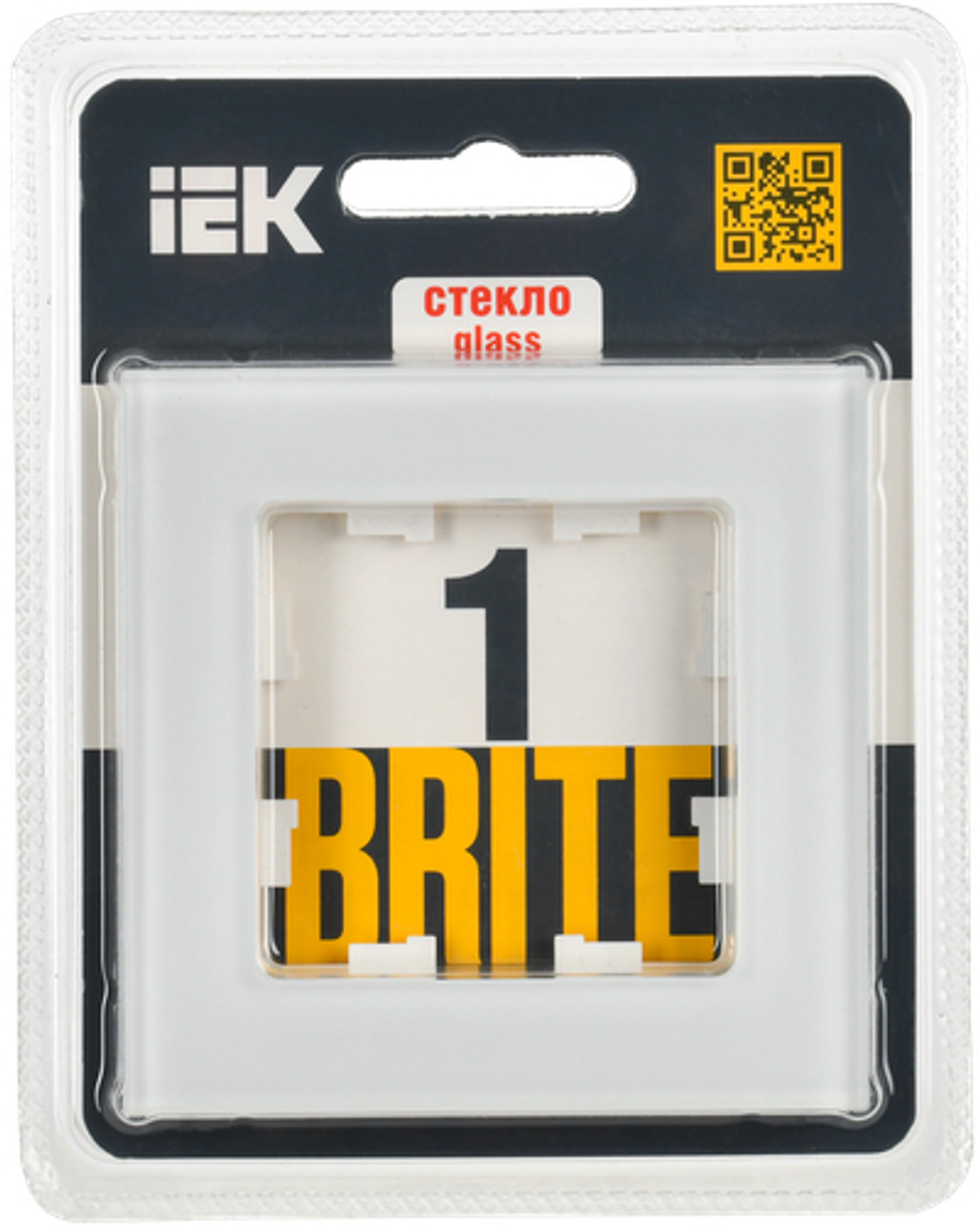 BRITE Рамка 1-местная РУ-1-2-Бр стекло белый матовый IEK