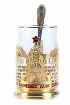 Подстаканник Славься Отечество с позолотой