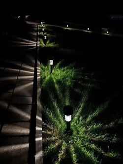 Уличные светильники на солнечных батареях для дачи и сада, фонарики свет холодный белый комплект из 12 шт.