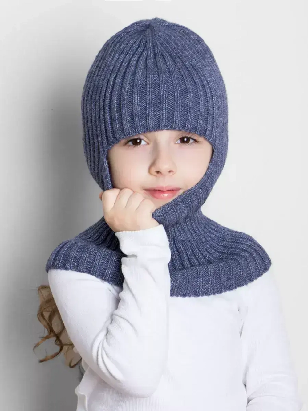 Балаклава для детей вязаная демисезонная