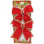 Бант на елку «Красное золото» (набор 2шт) 14*14см, красный