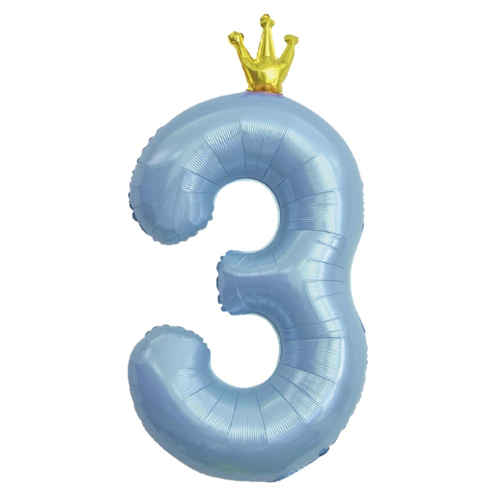 Фольгированные цифры с короной 102 см в ассортименте