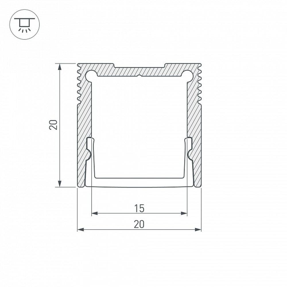 Профиль накладной Arlight SL-SLIM20-H20-2000ANOD 023722