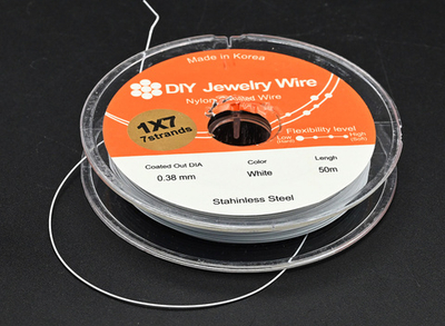 ТК Тросик ювелирный 7 струн 0,38мм, белый, Корея, м