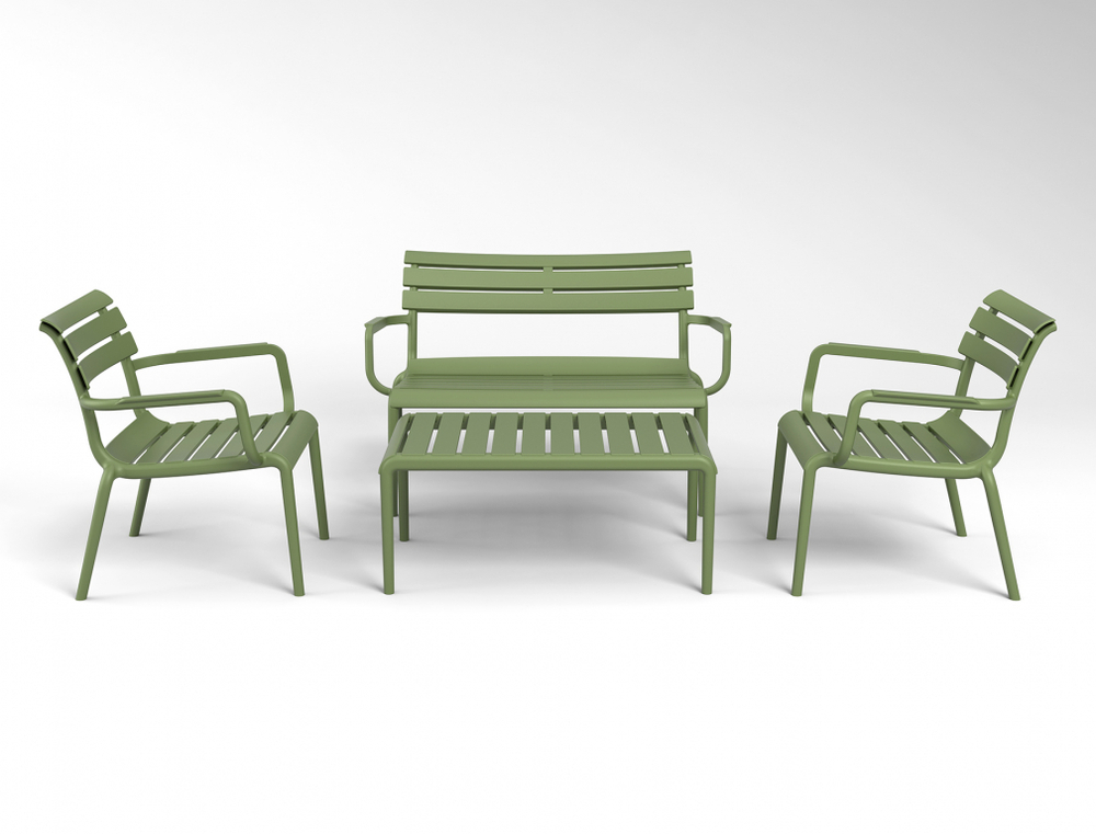 Столик пластиковый журнальный Siesta Contract Paris Lounge Table, оливковый