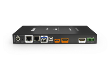 Wyrestorm NHD-510-TX - передатчик in: USB-C(60W)/HDMI, HDMI Loop, 4K60 UHD (60 Гц 4:4:4), AVoIP (1 Гбит/с), поддержка SFP, ARC, USB 2.0, Dante, Audio De-embed. Управление: IR и RS232. PoE.