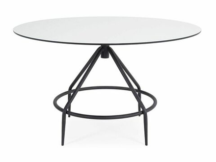 "Ницца" обеденный стол из HPL круглый Ø100см, цвет "молочный"