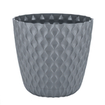 Горшок для цветов InGreen Wave с дренажной сеткой и поддоном 1,4л D145мм вулканический серый
